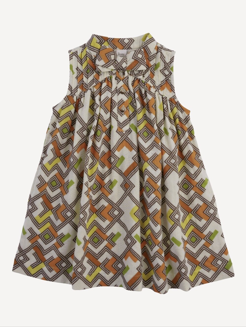 NWT 12-18m Kate Quinn sleeveless library dress retro ranch argyle cotton gauze